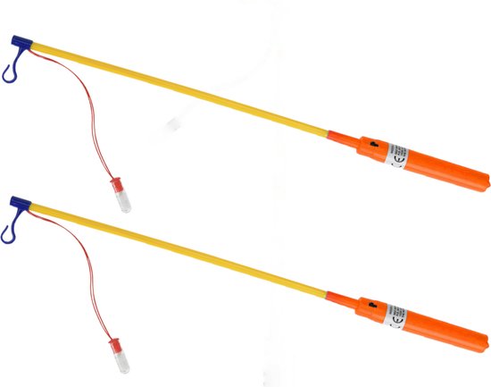 Bâtons de lanterne - 2x - orange - avec lumière - 50 cm