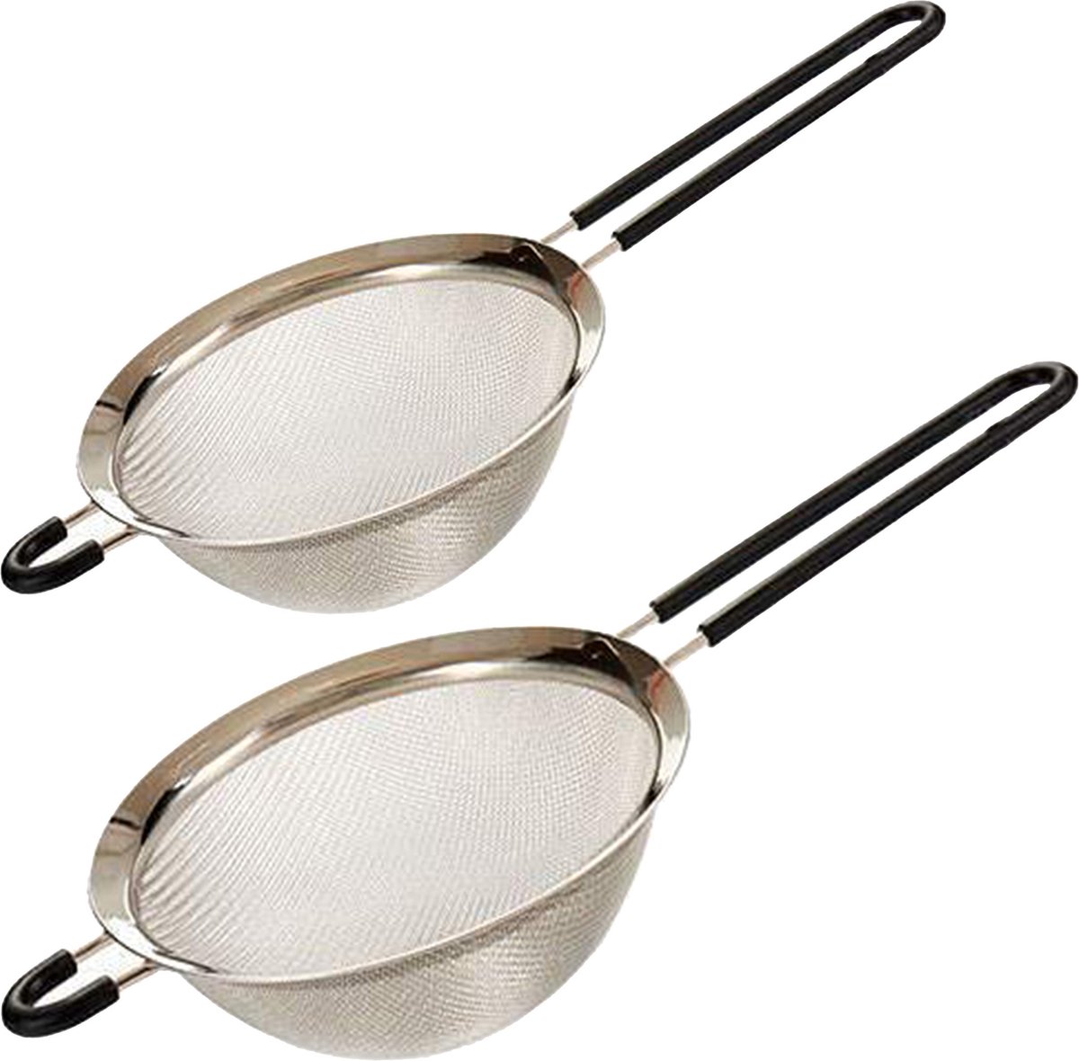 Set van 2x RVS zeven/vergieten met handvat - dia 35 en 33 cm - keuken artikelen
