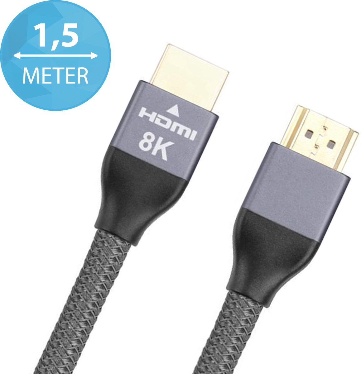 HDMI 2.1 kabel Ultra High Speed – geschikt voor PS5 en Xbox Series X ondersteuning 8K en 4K – Gold Plated – Nylon – 1.5 Meter