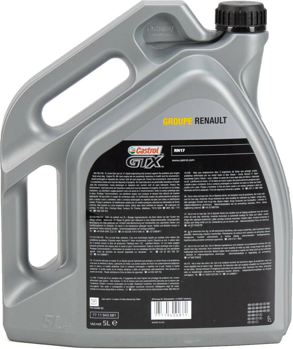 Origineel Motorolie Renault 5W30 RN17 5L Castrol GTX RN-SPEC 7711943681 ...