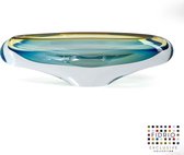 Design Schaal Irys Blue - Fidrio MASSIVE - glas, mondgeblazen - diameter 37 cm hoogte 12 cm