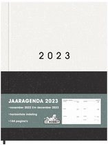 Hobbit - Bureau agenda - zwart/wit - 2023 - horizontaal weekoverzicht - week per 2 pagina's - 26,5x20,5 cm (A4-) - Groot