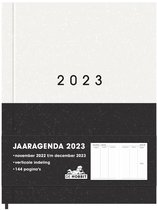 Hobbit - Bureau agenda - zwart/wit - 2023 - verticaal weekoverzicht - week per 2 pagina's - 26,5x20,5 cm (A4-) - Groot