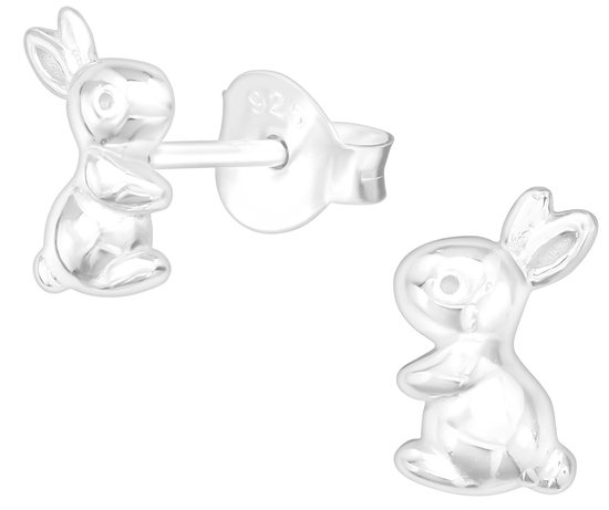 Joie|S - Boucles d'oreilles lapin argent - 5 x 8 mm - argent / massif - boucles d'oreilles clous