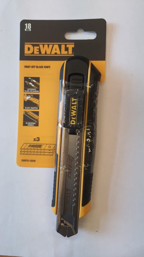 DEWALT DWHT0-10249 - AFBREEKMES - 18MM - incl. 3 wolfraamcarbide afbreekmessen