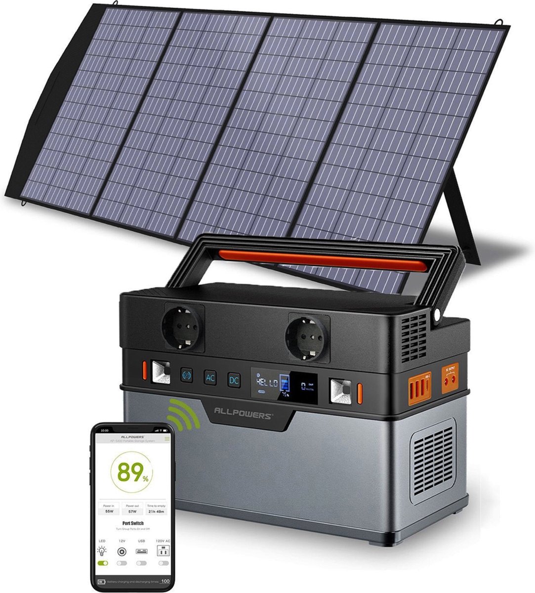 Zonnepanelen Compleet Pakket - 120W Zonnepaneel - 606Wh Powerstation