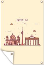 Muurdecoratie Berlijn - Duitsland - Skyline - 120x180 cm - Tuinposter - Tuindoek - Buitenposter