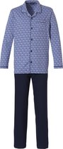 Blauwe doorknoop heren pyjama patroon - Blauw - Maat - S