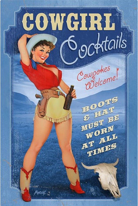 Wandbord - Cowgirl Cocktails