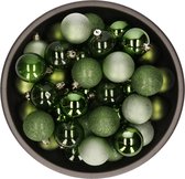 Kerstballen - 48x stuks - kunststof - groen - 6 cm - onbreekbaar