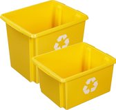 Boîtes de rangement Sunware en plastique jaune, lot de 4x dans les tailles 32 et 45 litres