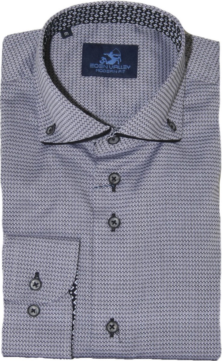 Eden Valley Lange mouw Overhemd - 514608-Modern Midgrijs (Maat: 4 XL)