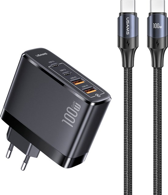 Chargeur USAMS 2 ports USB-C et 2 ports USB-A Puissance maximale de 100 W -  Convient... | bol.com