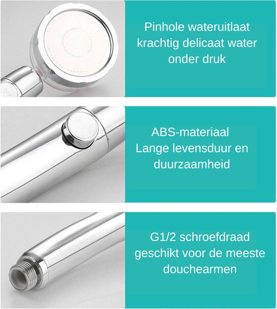 EHEH® Turbofan Douchekop Waterbesparende douchekop Inc Waterfilter
