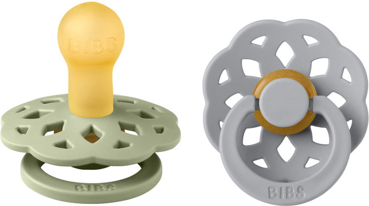 Goedkoopste BiBS - Boheme Pacifier - Stage 1 Fopspeen - 2 stuks - Sage / Cloud