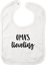 Wit baby slabbetje - Oma's Lieveling - Kraamcadeau - Babyshower - Zwanger - Grootouders