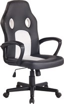 Chaise de bureau Clp Elbing - Cuir artificiel - Zwart/ blanc