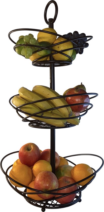 Merysen Bamboo Fruit Basket, 2 Tier Fruit Basket, Kitchen Kitchen Storage Stand