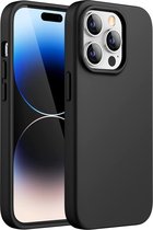 iPhone 14 Pro Back Cover Hoesje - Mat Zwarte TPU case - iPhone 14 Pro Hoes - Perfect fit met Camera Bumper - Anti-vlek en Anti-fingerprint coating