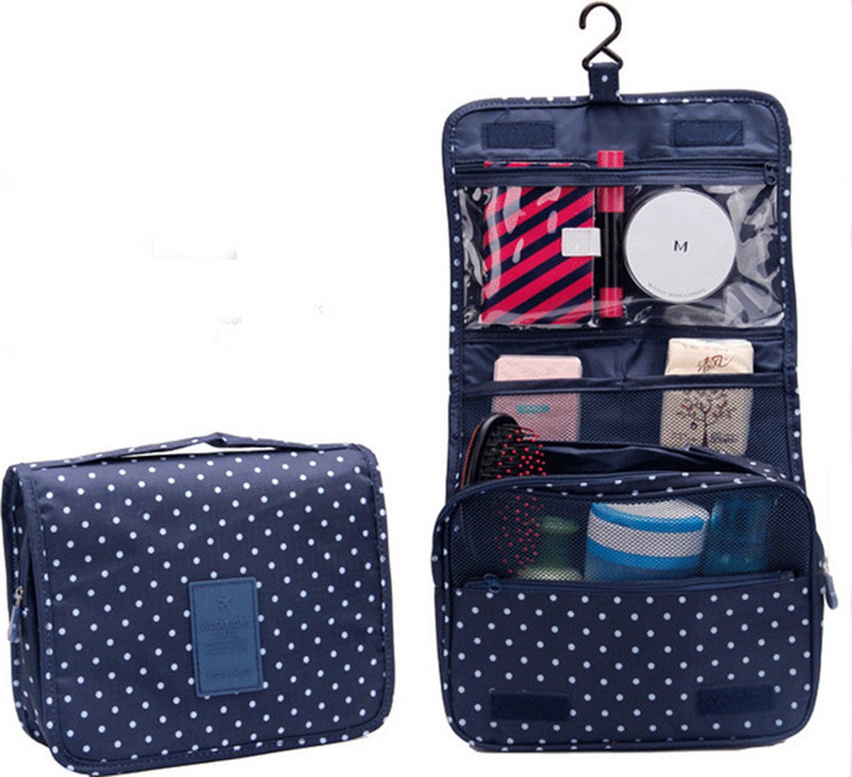 Toilettas Met Haak - Travel Bag - Organizer Voor Toiletartikelen - Reisartikelen - Travel Bag - Ophangbare Toilettas - Reis Toilet Tas Bag - voor Kamperen Vakantie & Reizen