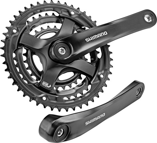 Shimano crankstel FC-TY501 Tourney triple 48-38-28, 170 mm, zwart
