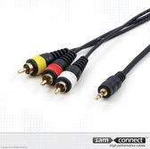 Composiet naar 3.5mm mini Jack kabel, 1m, m/m  | Audio/Videokabel | sam connect kabel