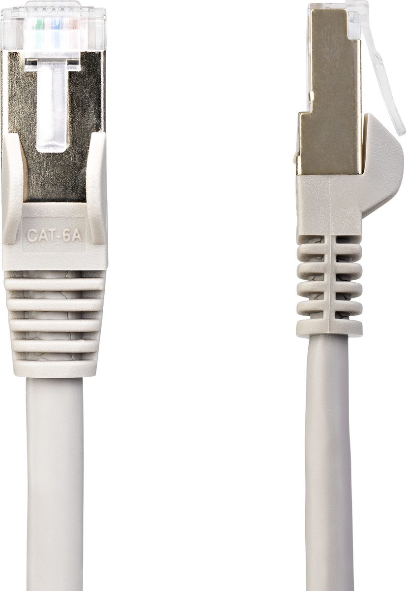 StarTech.com 7m CAT6A Ethernet Cable, 10 Gigabit Shielded Snagless RJ45 100W PoE Patch Cord, CAT 6A 10GbE STP Network Cable wStrain Relief, Grey,