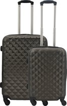 SB Travelbags kofferset - 2 delige 'Expandable' koffer - Donker Grijs - 65cm/55cm