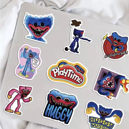 Huggy Wuggy Stickers - 50 Stuks - Poppy Playtime - Roblox - Kissy Missy - Laptop Stickers - Stickers Kinderen - Stickers Volwassenen - Killy Willy - Huggy Wuggy Speelgoed - Huggie Wuggy - Huggywuggy - Poppy Playtime - Stickervellen - Merkloos