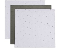 Jollein Hydrofiele Doek Small 70x70cm Stargaze - Leaf Green - 3 Stuks