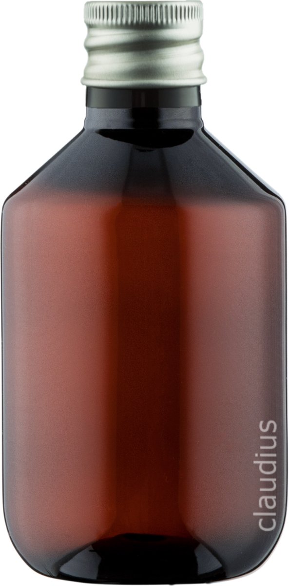 Lege Plastic Fles Apothekersfles 200 ml PET Amber bruin - met aluminium dop - set van 10 stuks - navulbaar - leeg