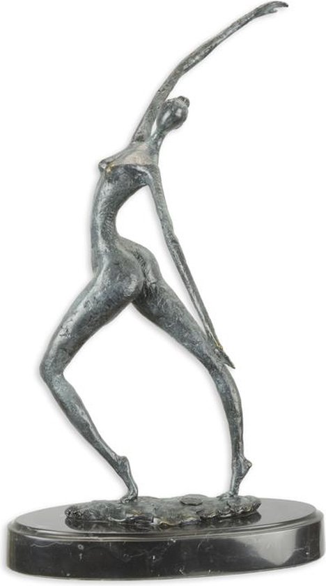 Bronzen beeld - Vrouwelijk naakt - modernistische sculptuur - 36,8 cm hoog