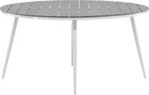 Break table à manger de jardin Ø150cm blanc-gris.