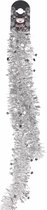 1x Zilveren folie slingers/guirlandes met sterren 200 cm - Kerstslingers - Kerstboomversiering