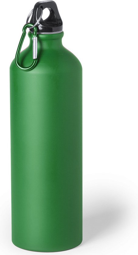 Aluminium waterfles/drinkfles groen met en 800 ml Sportfles... bol.com