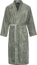 Kimono coton éponge - modèle long - mixte - peignoir femme - peignoir homme - sauna - vert olive - L/XL