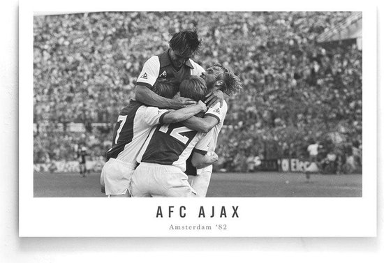 Walljar - Poster Ajax - Voetbalteam - Amsterdam - Eredivisie - Zwart