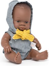 ML Poupées: BABY DOLL AFRICAN BOY DRESSED 21cm, au parfum de vanille, imperméable, anatomiquement correct, en vinyle. Fabriqué en Espagne, 10m+