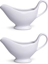 2x Sauce / saucière / saucière 7 x 21 x 11,5 cm en porcelaine - Pichets à sauce - Pichets à sauce - Saucières