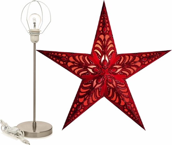 heuvel elke dag trog Decoratie kerstster rood 60 cm inclusief tafellamp/lamp standaard -  Decoratie sterren... | bol.com