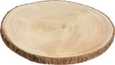 Kaarsenbord/decoratie dienblad - houten boomschijf - 20 x 3 cm - rond - tafeldecoratie