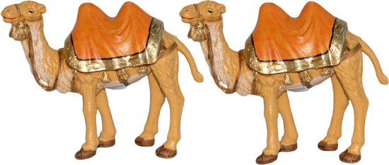3x stuks kamelen beeldjes 12 cm dierenbeeldjes/kerststal beeldjes - Kerstbeeldjes/kerststal beeldjes/dierenbeeldjes