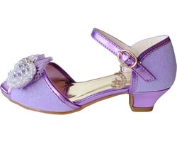 Spaanse Prinsessen schoenen paars glitter pareltjes maat 34 - binnenmaat 22 cm - bij communie jurk - feestjurk - feestkleding-
