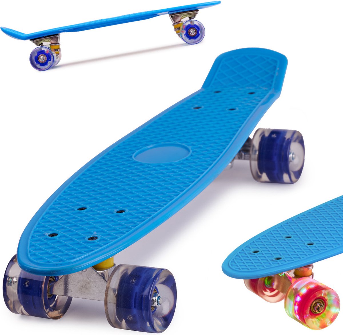 Skateboard voor kinderen - LED Wielen - Jongens en Meisjes - Blauw - 22.5 inch - 56cm