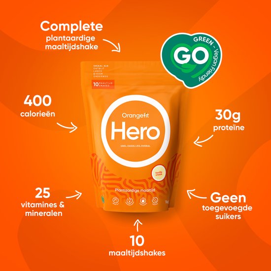 Orangefit Hero - Maaltijdshake - Maaltijdvervanger - Vanille - 1000 gram