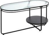 Table basse HakuShop | forme ovale | Verre de sécurité | décor ondulé | 49 x 42 x 90 cm