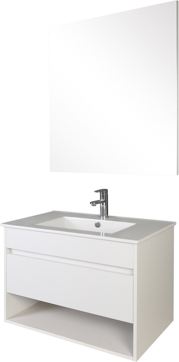 WOON-DISCOUNTER.NL - Badkamermeubel Ranua 80 - Mat wit - 301509