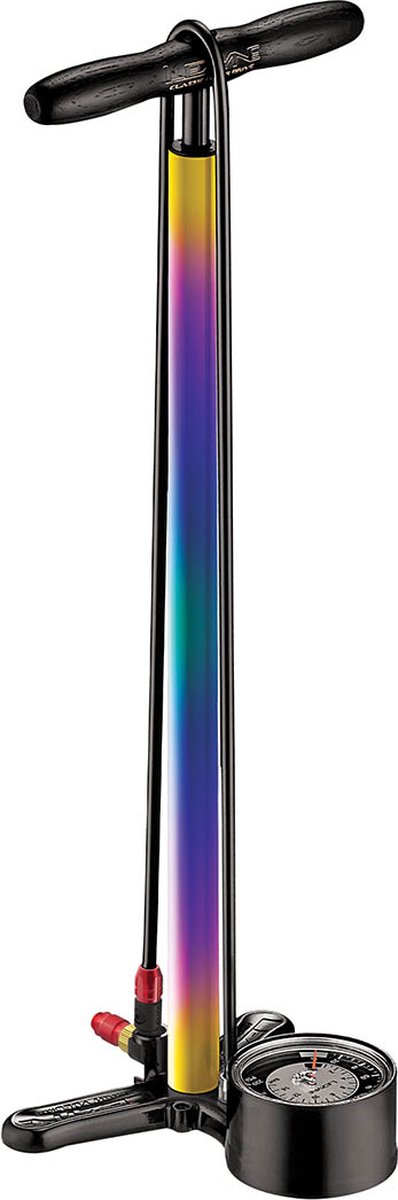 Lezyne Classic Floor Drive Vloerpomp – Vloerpomp – Extra lang – 15 bar maximale druk – Manometer – 8,9cm – Stevige slang – Staande pomp – Neo Metalic