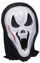 Halloween scream masker met Dracula tanden - Zwart / Wit - Kunststof - 31 x 21 x 6 cm