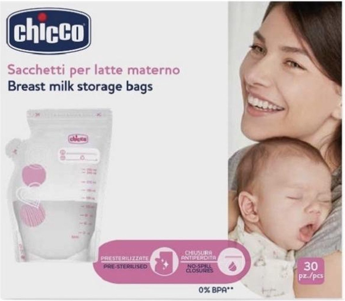 Chicco - Borstvoeding bewaarzakjes - 30 zakjes